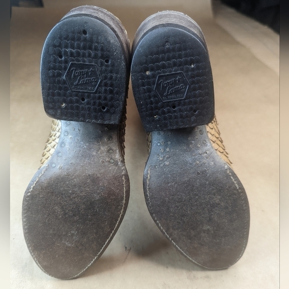 Tony Lama boots Black Label women's sz 4.5B  Exotic Genuine Golden Python Snakes - Picture 9 of 10